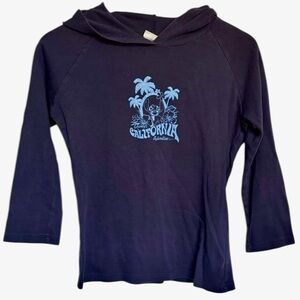 Disney blue Long Sleeve Tee with Blue Graphic w hoodie